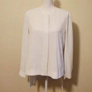 🤍 Armani Exchange Hi-Lo Cream Blouse – Chic Designer Top | Size Large